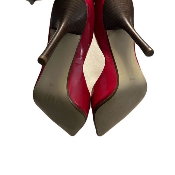 Half D’Orsay Patent Leather Pointed Toe Pumps - Picture 6 of 7